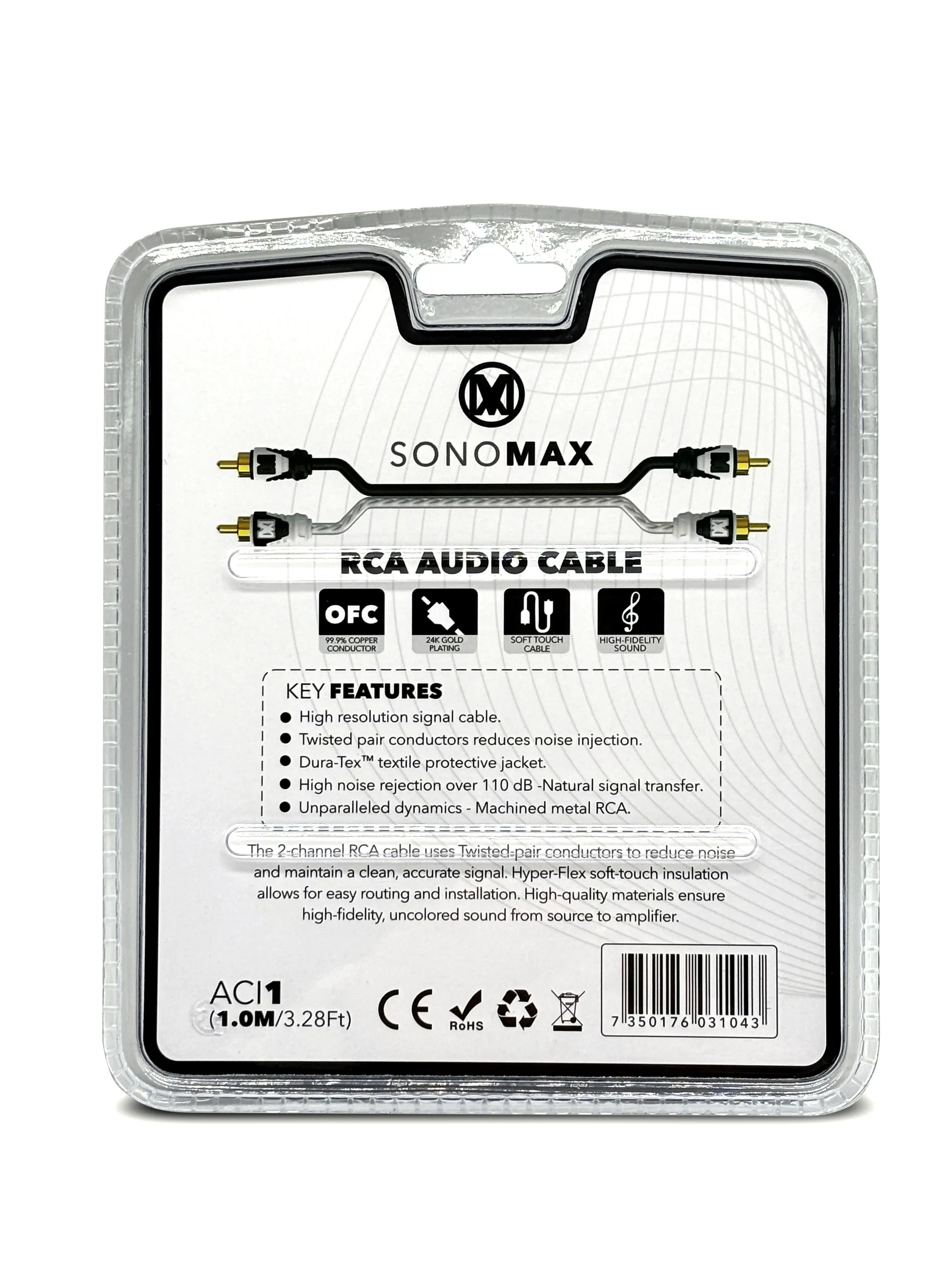 SonoMax RCA-kaapeli 1,0m